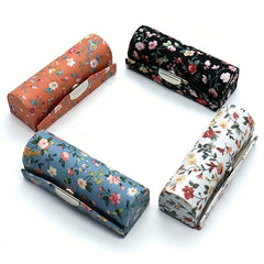 Flower Lipstick Case Holder with Mirror for Purse Travel