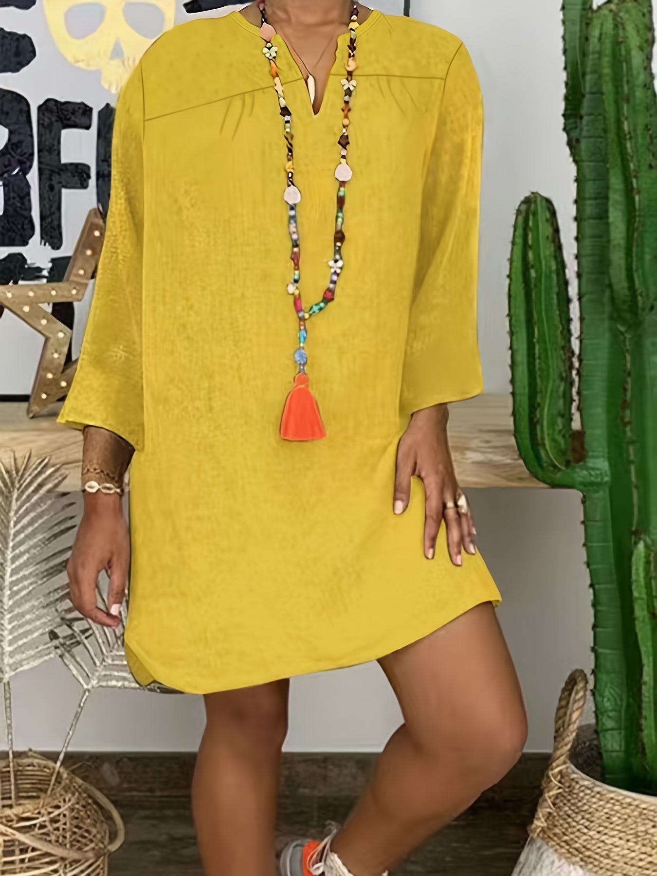  Solid Long Sleeve Ruched Dress