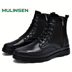 Leather Short Boots Lace up Shoes Fall Spring Summer