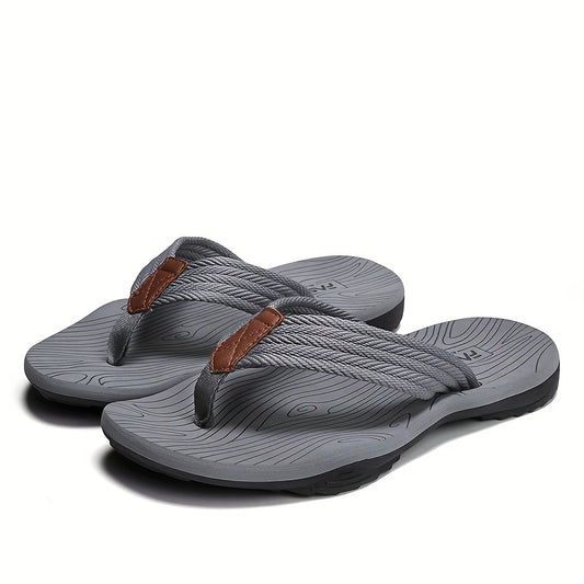 Men's Striped Flip Flops Arch Support Lightweight Beach Sandals