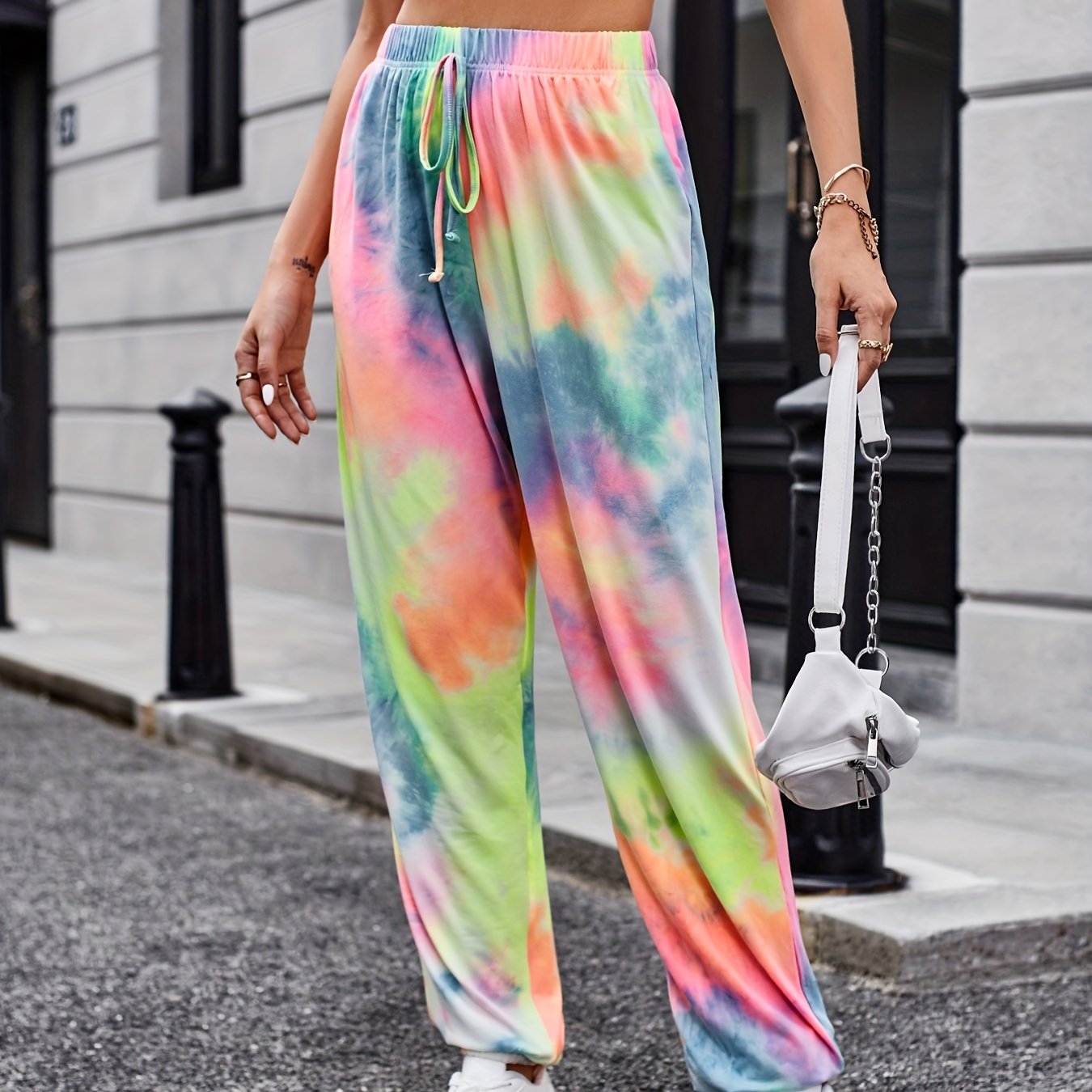 Colorful Tie Dye Harem Pants Loose Drawstring Casual