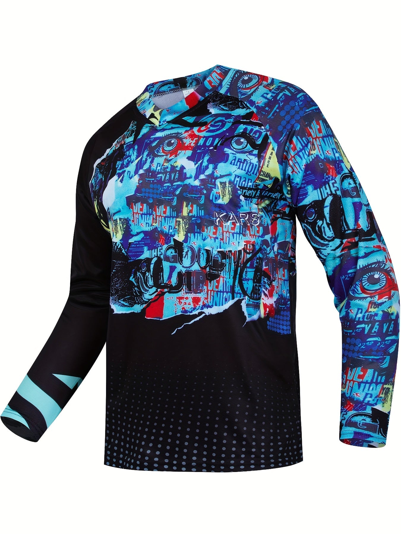Men's Doodles Print V Neck Tee Spring Fall Outdoor