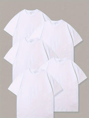 5 Boys' Breathable Cotton T Shirts - Casual Wear or Pajamas