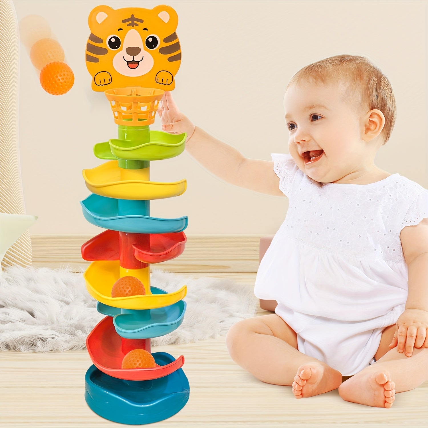 Interactive Ball Tower for Kids Educational Toy with Rolling Balls