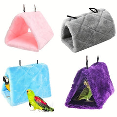 Plush Bird Hammock Cozy Hanging Hut for Parakeets Cockatiels Lovebirds Budgies