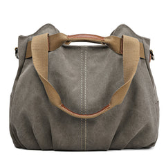 Casual Canvas Tote Bag Layer Shoulder Bag Vintage Storage Handbag