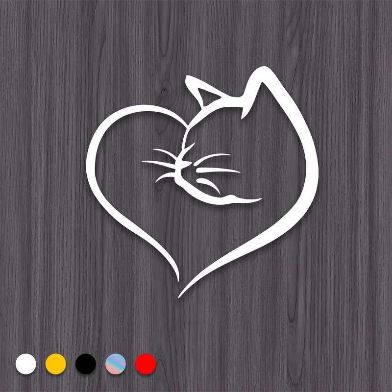 Cat & Hearts Sticker Reflective Auto Decoration Waterproof