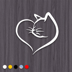 Cat & Hearts Sticker Reflective Auto Decoration Waterproof