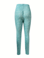 Versatile Allover Print Slim Leggings