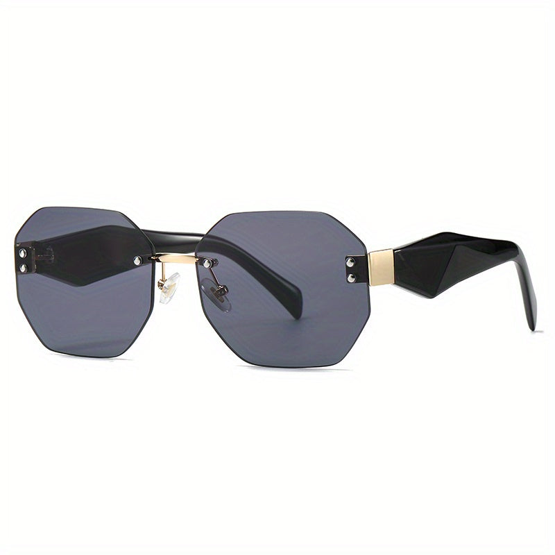 Rimless Rivet Sunglasses Gradient UV400 Driving Beach Summer Glasses
