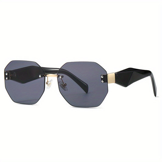 Rimless Rivet Sunglasses Gradient UV400 Driving Beach Summer Glasses