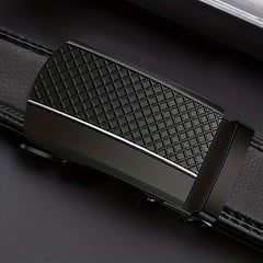 Men's Business PU Leather Belt Automatic Buckle Belt For Outdoor Wedding Daily