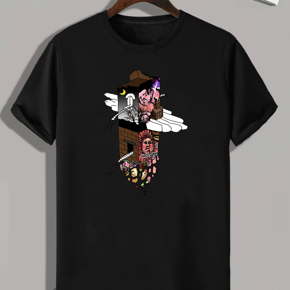 Cartoon Print Men's Graphic T shirt for Summer