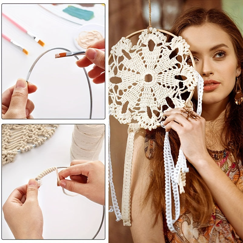 2pcs Metal Dream Catcher Steel Craft Floral Hoop - Three Sizes