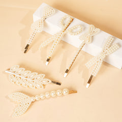 6pcs Faux Pearl Hair Clip Barrette Hair Accessories