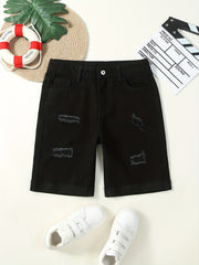 Boys Ripped Denim Shorts for Summer Kids