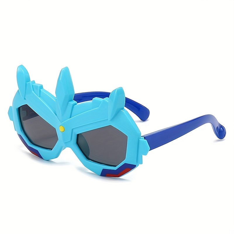 Cartoon Frame Silicone Sunglasses for Kids, Foldable Sun Protection