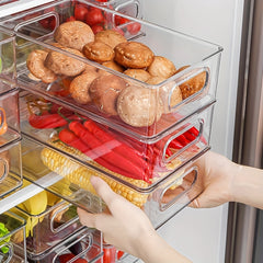 Clear Plastic Pantry Organizer Bins With Handle for Food Storage