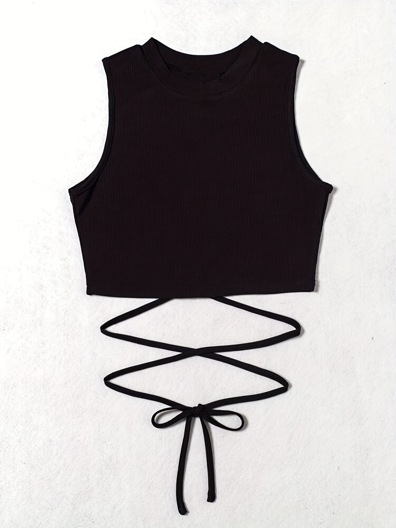Sexy Lace Up Tie Back Tank Top Womens Crop Top