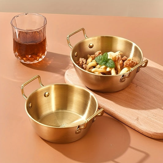 2pcs Stainless Steel Bowl Household Snack Bowl With Handle Reusable