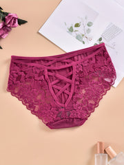 Criss Cross Lace Briefs Cut Out Breathable Panties