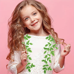 Green Embroidered Lace Pair Of Flowers Dress Decoration
