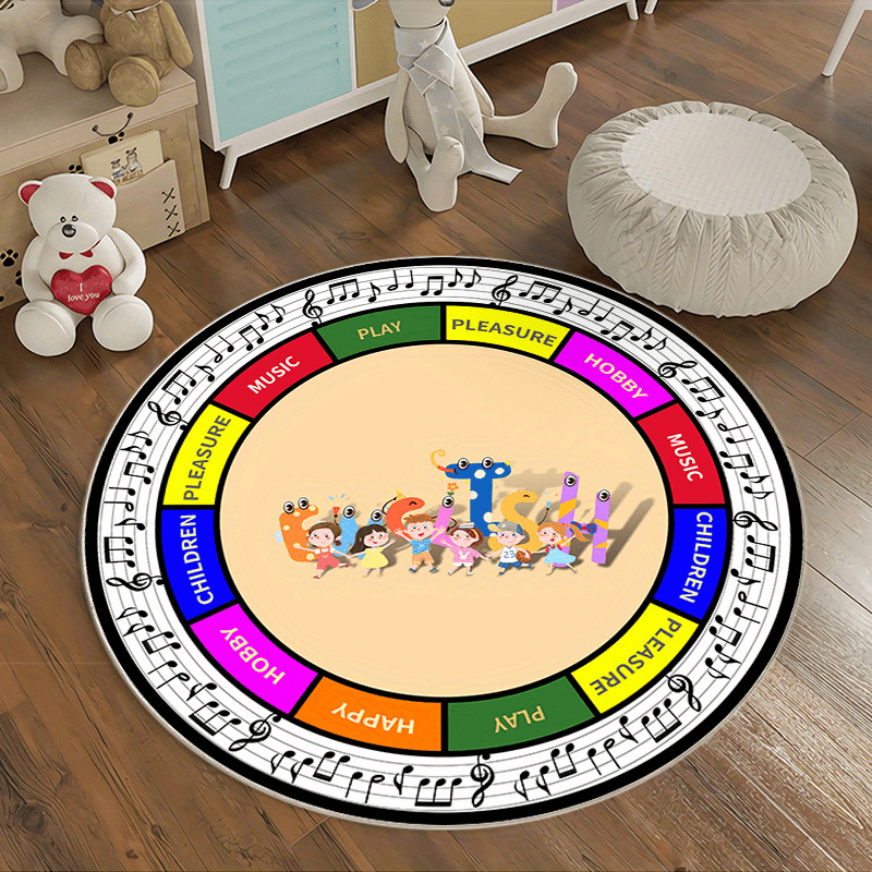 Musical Note Round Carpet for Children's Room