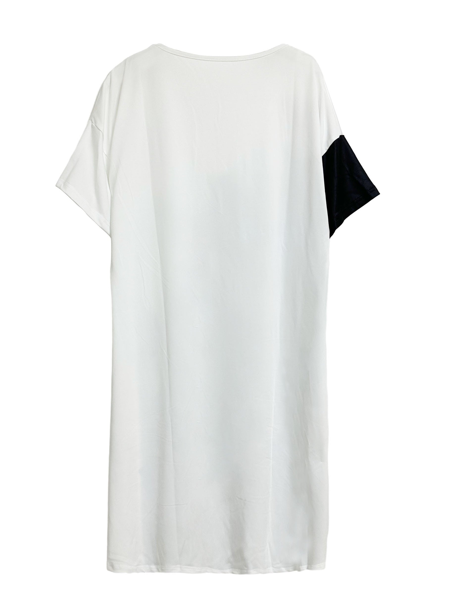  Colorblock Butterfly Print Short Sleeve V Neck Dress