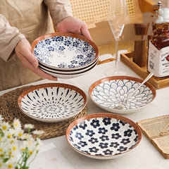 Colorful Rattan Pattern Dinnerware Set Pasta Plate