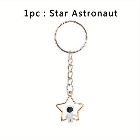 Moon Stars Astronauts Keychains Bag Purse Pendant Gift