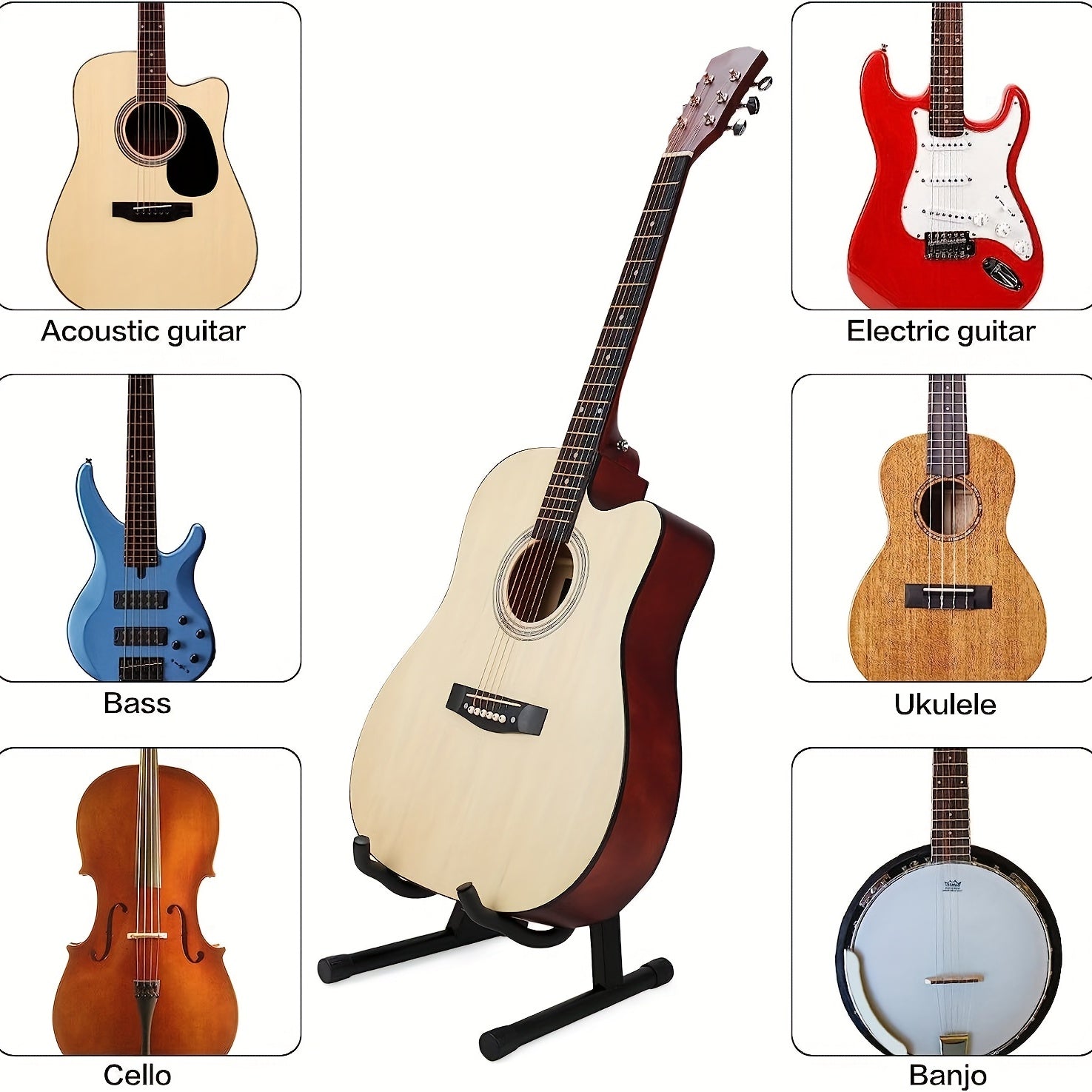 Foldable Guitar Stand - Portable & Durable, Space-Saving Holder