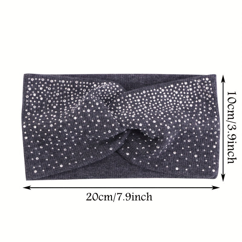 Boho Rhinestone Headband Cross Knot Hair Band Hair Accessories For Women