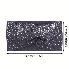 Boho Rhinestone Headband Cross Knot Hair Band Hair Accessories For Women