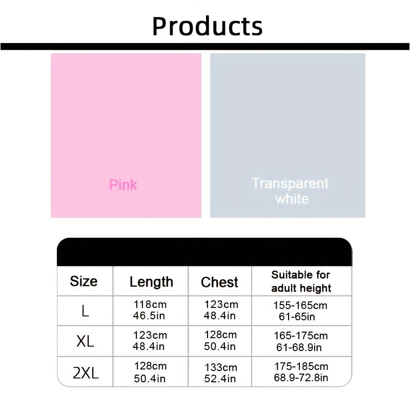 Men's Waterproof Reflective Rain Poncho Pink
