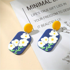 Flower Acrylic Dangle Earrings For Women