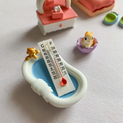 Dollhouse Thermometer 1:12 Scale Realistic Temperature Gauge with Star Boots