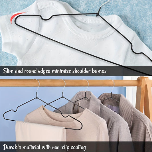 10pc Non-slip Metal Clothes Hangers with Rubber Anti-slip Heavy Duty Rack