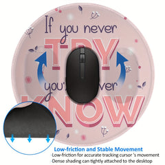 Round Mouse Pad 20x20cm Home Office Rubber Seam Border Sliding Mouse Pad