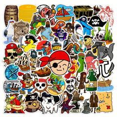 50pcs Cartoon Pirate Stickers Adults Waterproof Decals Water Bottles Laptops