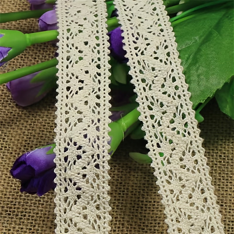 6 56ft Cotton Lace Ribbon Beige Lace Trim for DIY Clothing Accessories