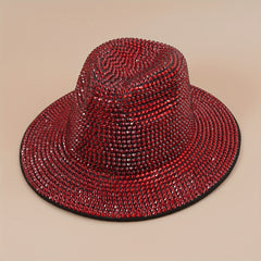 Rhinestone Jazz Hat British Retro All match Woolen Hat