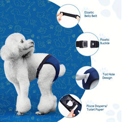 Adjustable Physiological Pants for Female Dogs Breathable with 3 Pee Pads