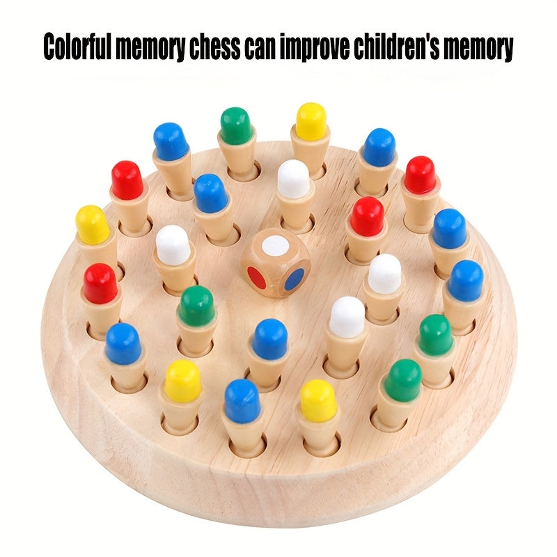 Wooden Parent Memory Board Game with Colorful Pegs