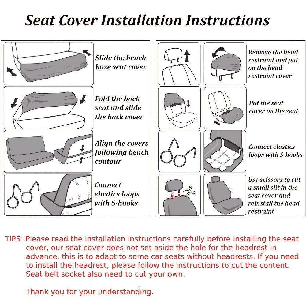 9pcs Tri Mosaic Pattern Car Seat Cover