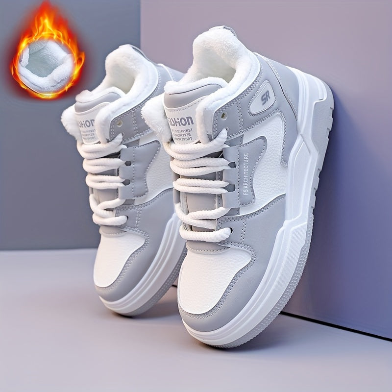 Plush Lined Thermal Running Shoes Wear Resistance Non Slip Sneakers