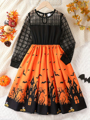 Castle Princess Girls Halloween Dress Long Sleeve Ca