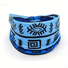 Boho Style Wide Headband for Yoga, Sports - Elastic Knotted Hairband