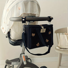 2-Piece Baby Car Hook Embroidered Bear Hanging Stroller Pendant
