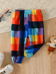 Baby's Plaid Baggy Pants Casual Stylish Trousers