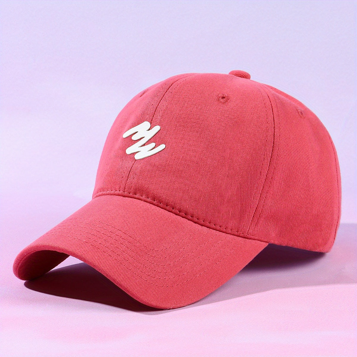 Red Baseball Cap Solid Cotton Dad Hats Lightweight Adjustable Sun Hat For Women